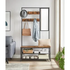 Store SONGMICS Table d’appoint ouverte Brun Vintage Noir