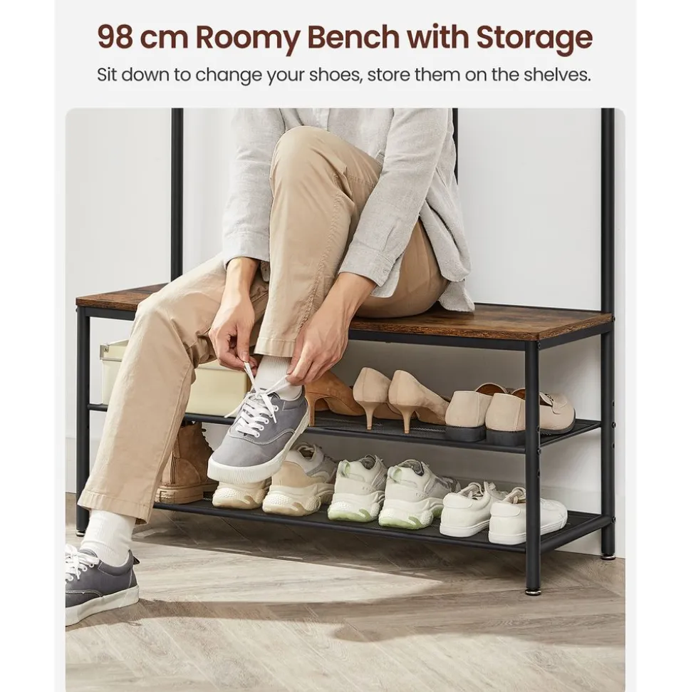 Store SONGMICS Table d’appoint ouverte Brun Vintage Noir