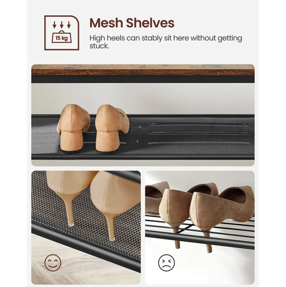 Store SONGMICS Table d’appoint ouverte Brun Vintage Noir