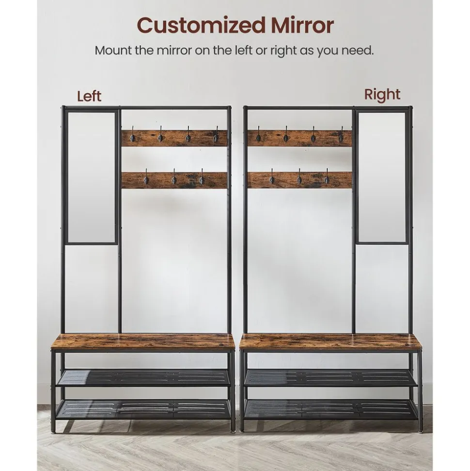 Store SONGMICS Table d’appoint ouverte Brun Vintage Noir