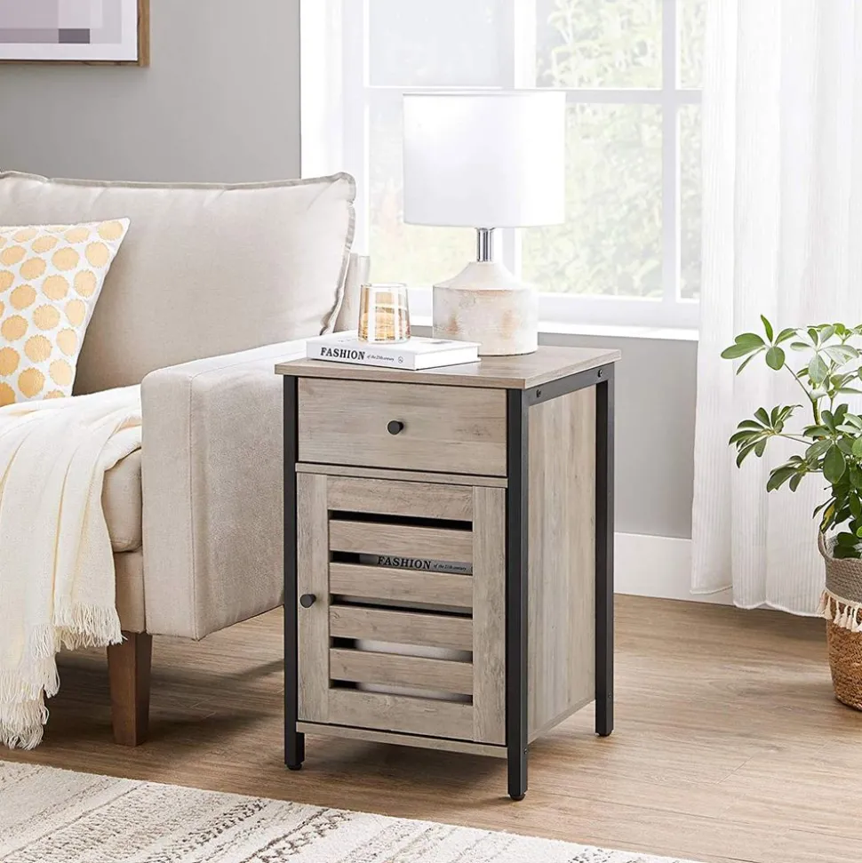 Shop SONGMICS Table d'appoint persienne grège