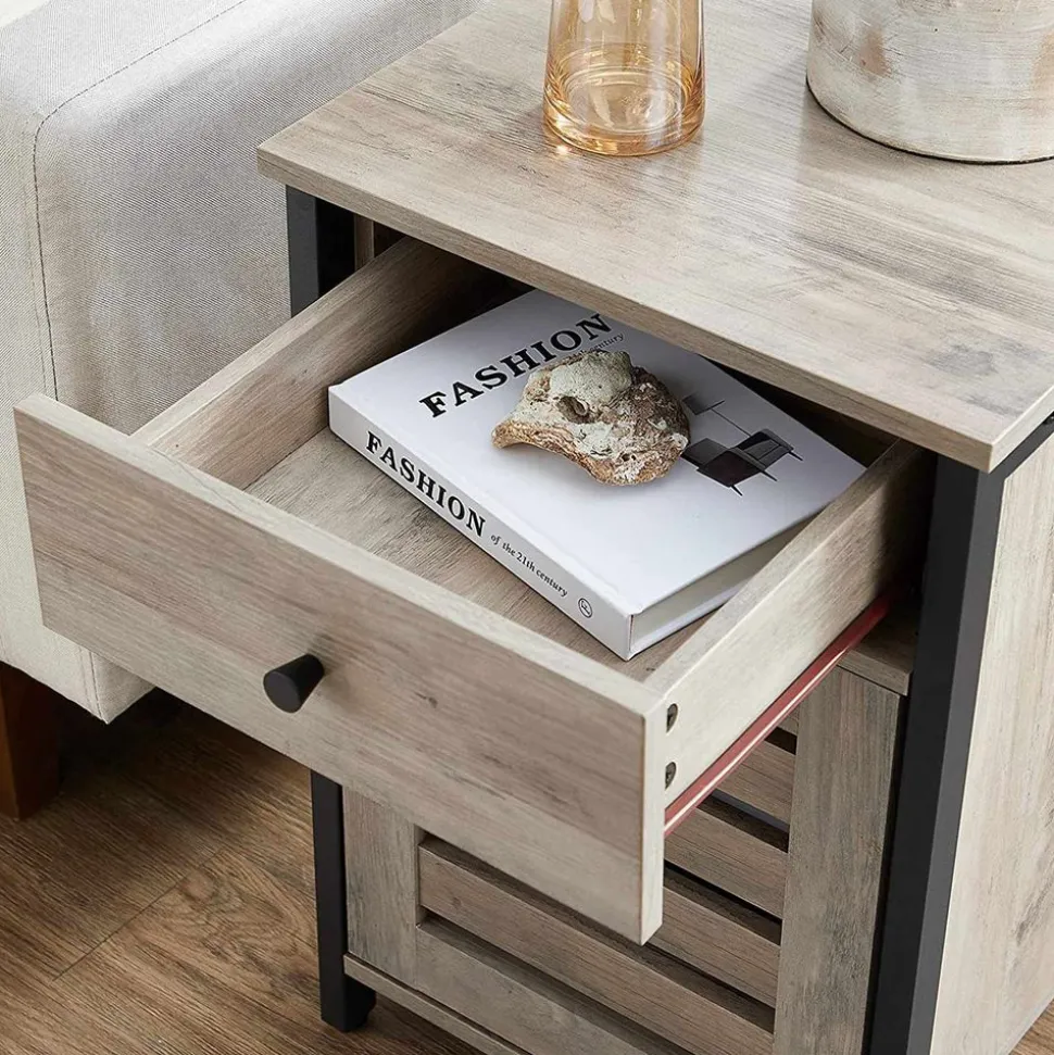 Shop SONGMICS Table d'appoint persienne grège