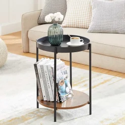 Best Sale SONGMICS Table d'appoint plateau Marron Rustique + Noir