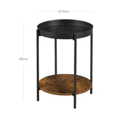 Best Sale SONGMICS Table d'appoint plateau Marron Rustique + Noir