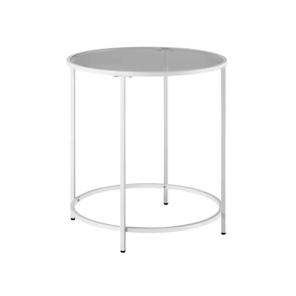 Best SONGMICS Table d’appoint ronde blanc et gris