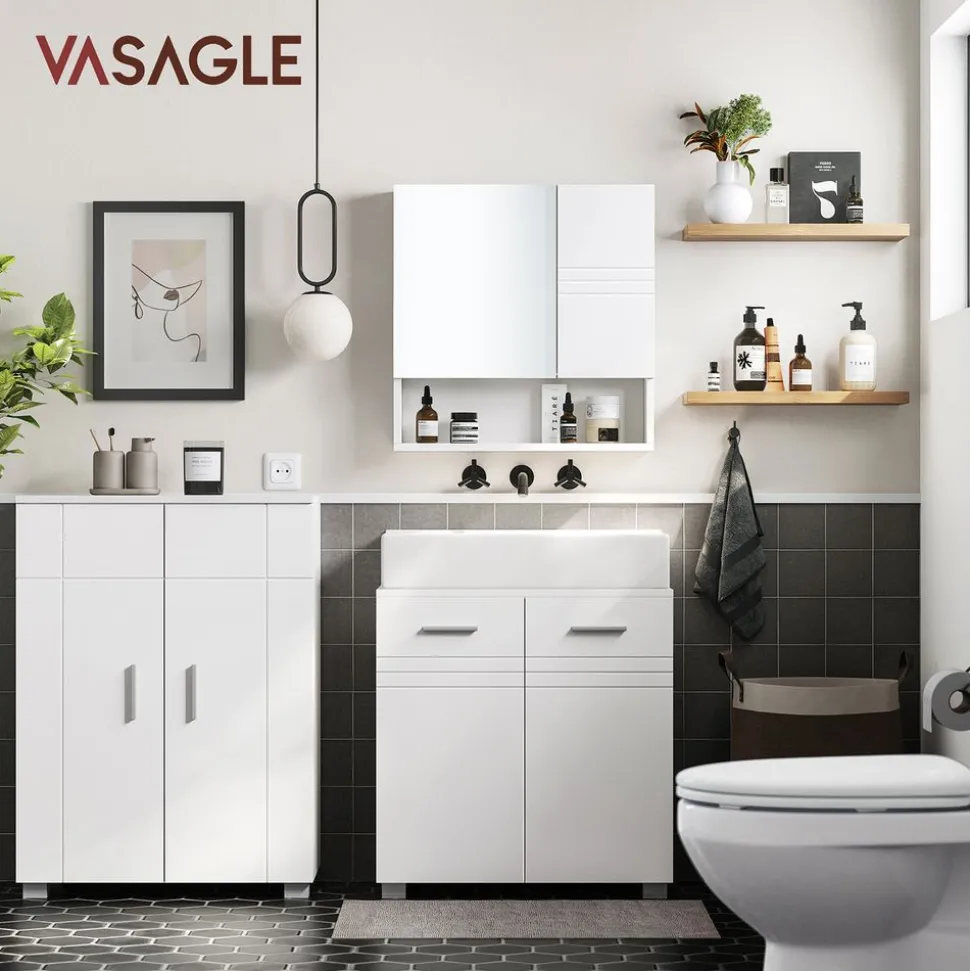 Outlet SONGMICS Table d'appoint ronde industriel Brun Vintage Noir