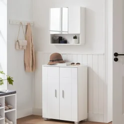 Outlet SONGMICS Table d'appoint ronde industriel Brun Vintage Noir