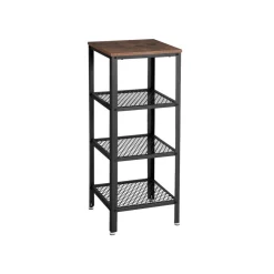 Discount SONGMICS Table d'appoint étagère industriel Marron Rustique