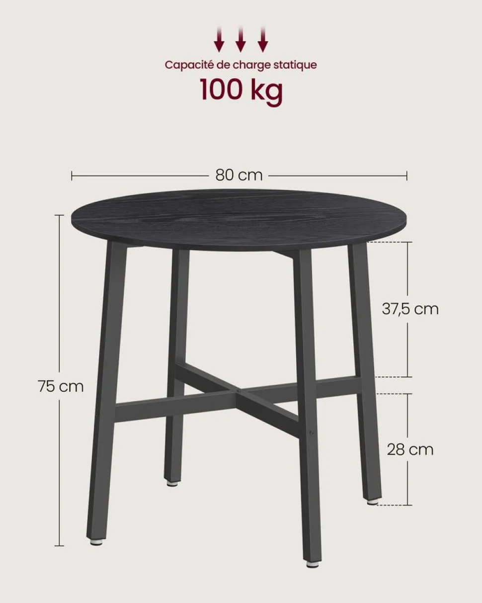 Outlet SONGMICS Table de bar 70 x 110 x 75 cm industriel
