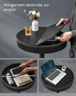 Sale SONGMICS Table de bar 40 x 99,8 x 104,6 cm marron cendré