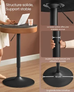 Sale SONGMICS Table de bar 40 x 99,8 x 104,6 cm marron cendré