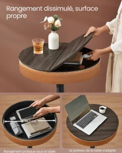 Sale SONGMICS Table de bar 40 x 99,8 x 104,6 cm marron cendré