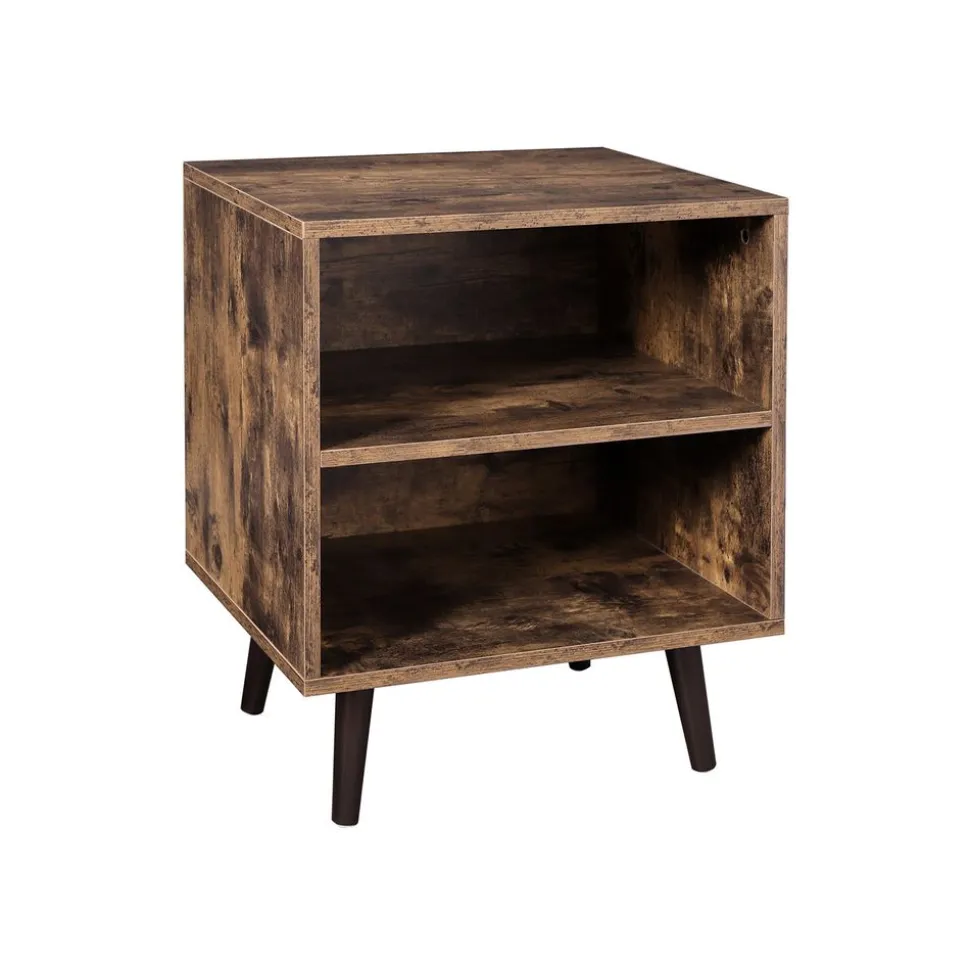 Clearance SONGMICS Table de chevet 2 casiers industriel Marron Rustique