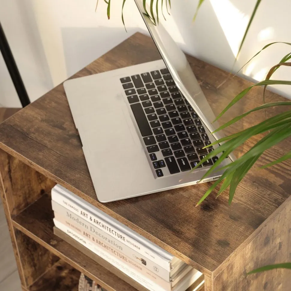 Clearance SONGMICS Table de chevet 2 casiers industriel Marron Rustique