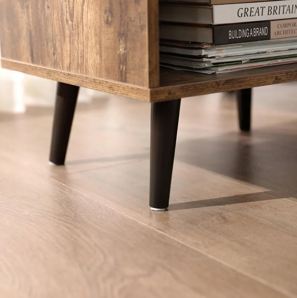 Clearance SONGMICS Table de chevet 2 casiers industriel Marron Rustique