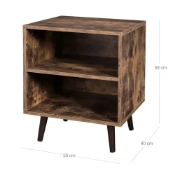 Clearance SONGMICS Table de chevet 2 casiers industriel Marron Rustique