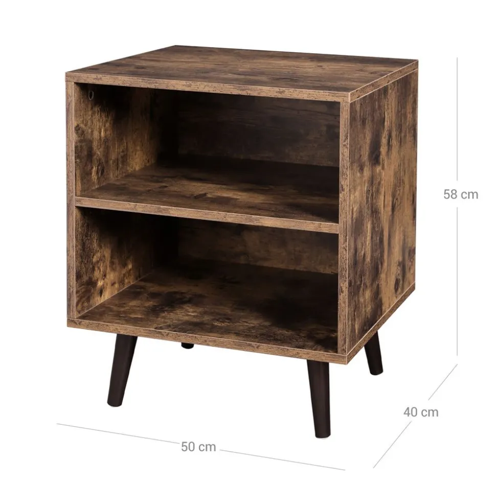 Clearance SONGMICS Table de chevet 2 casiers industriel Marron Rustique