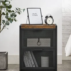 New SONGMICS Table de chevet 2 compartiments Noir