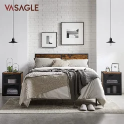 New SONGMICS Table de chevet 2 compartiments Noir