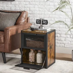 New SONGMICS Table de chevet 2 compartiments Noir