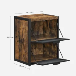 New SONGMICS Table de chevet 2 compartiments Noir