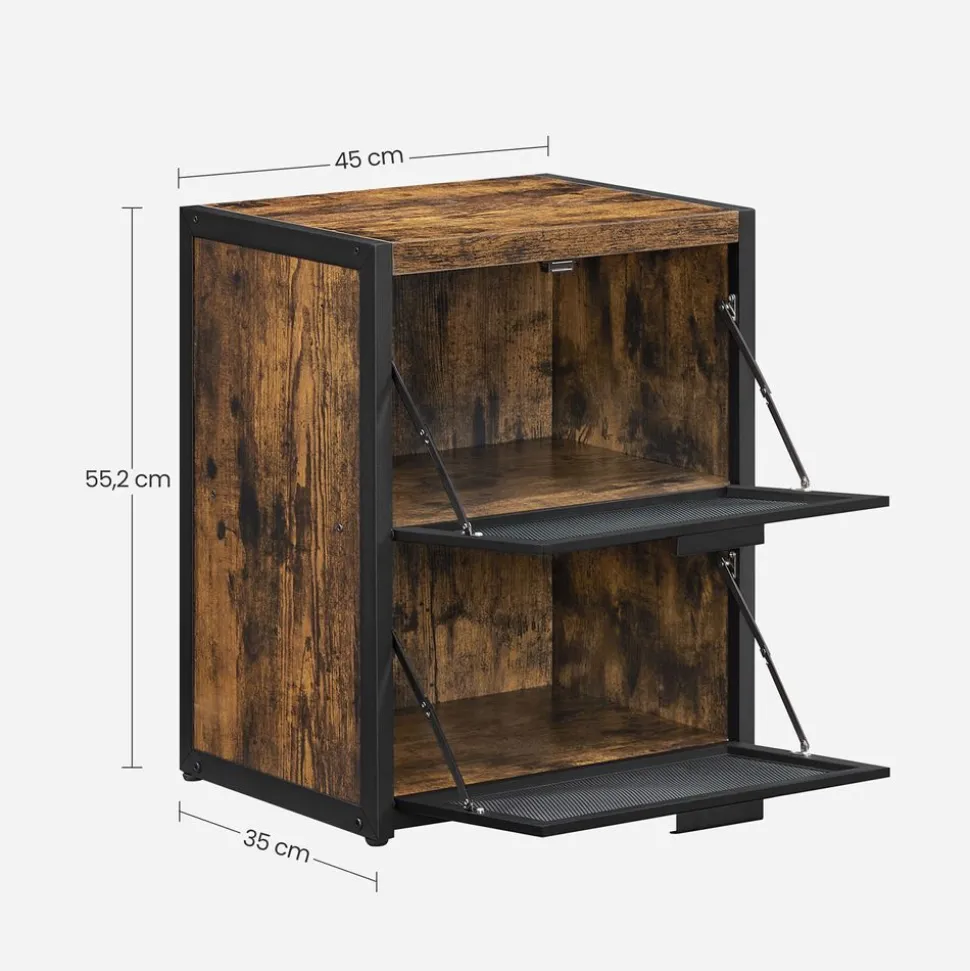New SONGMICS Table de chevet 2 compartiments Noir