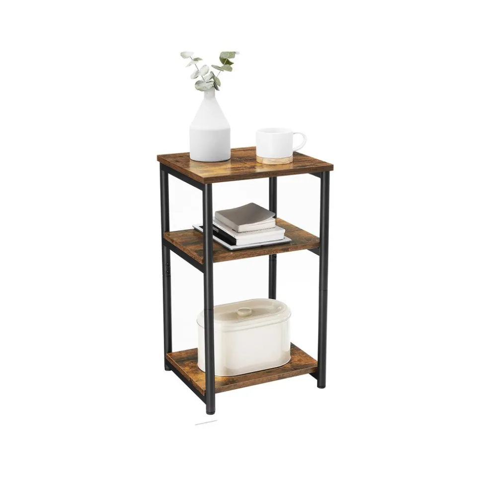 Hot SONGMICS Table de chevet 3 niveaux Rustique