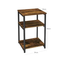Hot SONGMICS Table de chevet 3 niveaux Rustique