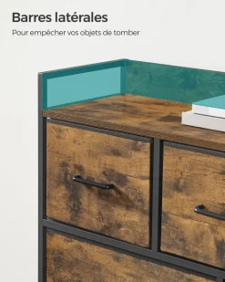 Shop SONGMICS Table de chevet avec multiprise 3 Tiroirs blanc nuage