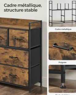 Shop SONGMICS Table de chevet avec multiprise 3 Tiroirs blanc nuage