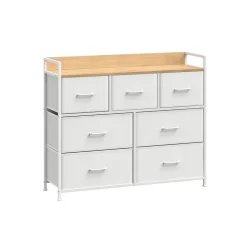 Shop SONGMICS Table de chevet avec multiprise 3 Tiroirs blanc nuage