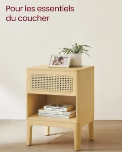 Cheap SONGMICS Table de chevet avec tiroir et compartiment ouvert couleur chêne Naturel