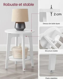 Outlet SONGMICS Table de chevet casier industriel Marron Rustique