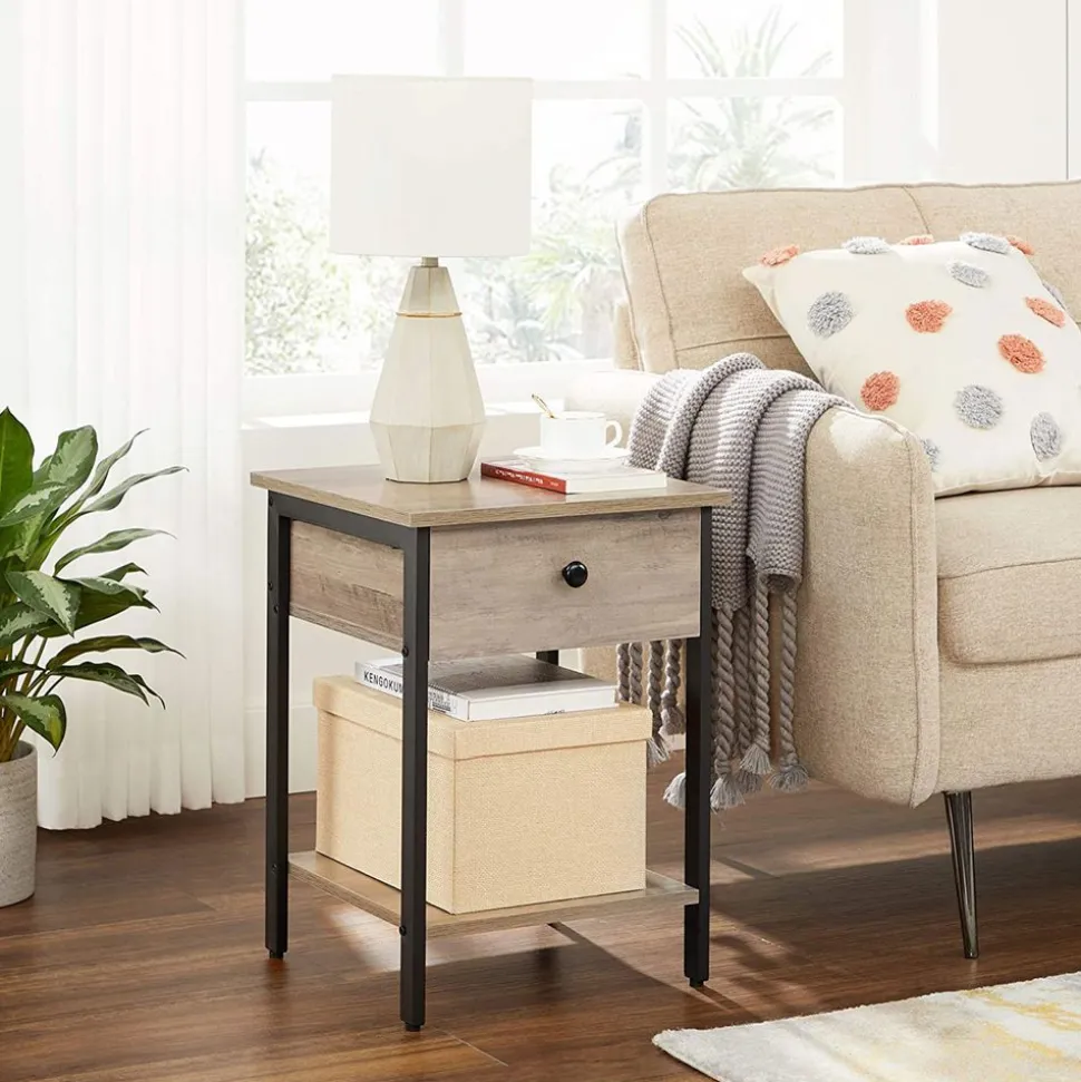 Store SONGMICS Table de chevet grège