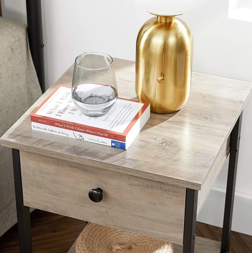 Store SONGMICS Table de chevet grège