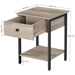 Store SONGMICS Table de chevet grège