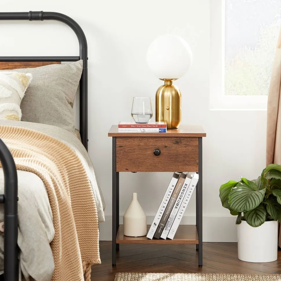 Store SONGMICS Table de chevet grège