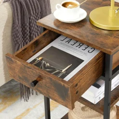 Outlet SONGMICS Table de chevet industriel