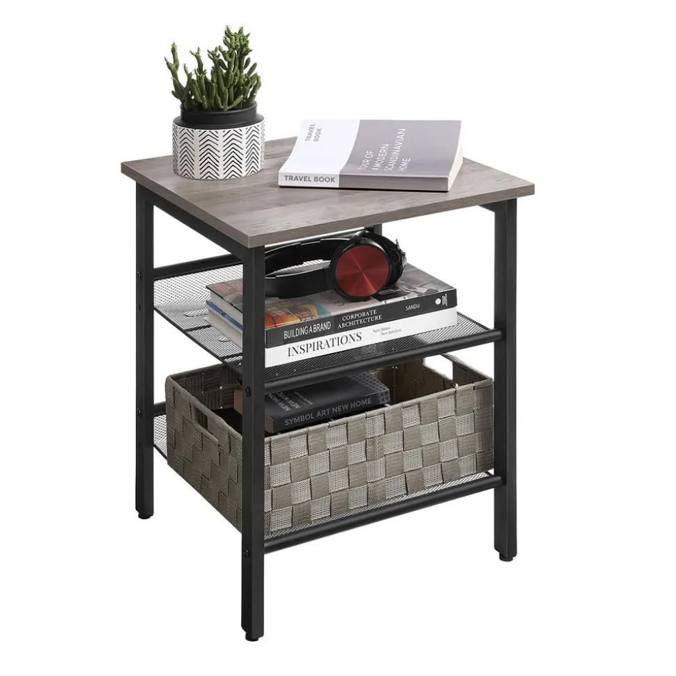 Sale SONGMICS Table de chevet maille grège