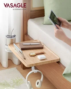 Cheap SONGMICS Table de chevet multiprise et tiroirs 35 x 45 x 58,7 cm blanc mat et beige cappuccino