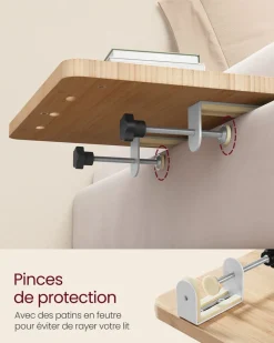 Cheap SONGMICS Table de chevet multiprise et tiroirs 35 x 45 x 58,7 cm blanc mat et beige cappuccino