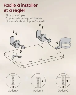 Cheap SONGMICS Table de chevet multiprise et tiroirs 35 x 45 x 58,7 cm blanc mat et beige cappuccino