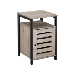 Cheap SONGMICS Table de chevet persiennes grège Greige + Noir