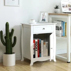 Discount SONGMICS Table de chevet scandinave Blanc