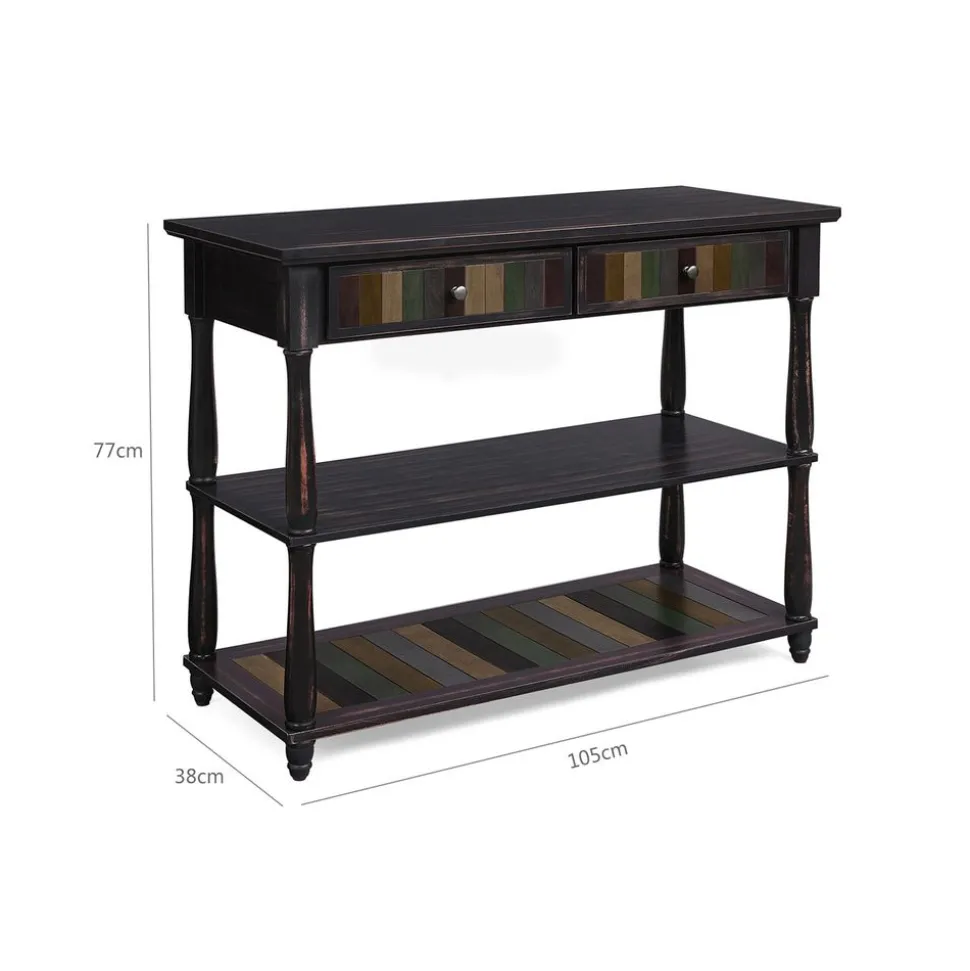 Flash Sale SONGMICS Table de chevet étroite avec 2 tiroirs et compartiment noir d'encre