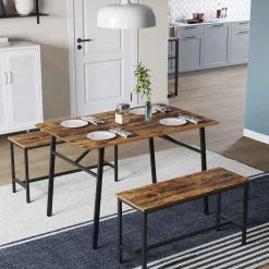 New SONGMICS Table de cuisine de style industriel Noir