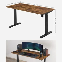 Shop SONGMICS Table de lit portable Marron Rustique