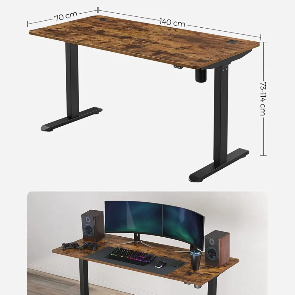 Shop SONGMICS Table de lit portable Marron Rustique