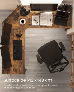 Sale SONGMICS Table de lit réglable PC portable Couleur Du Bois