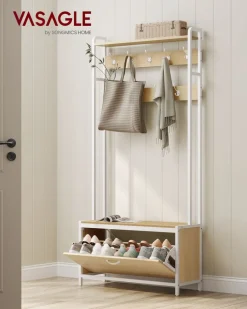 New SONGMICS Table de nuit 2 tiroirs Brun Vintage Noir